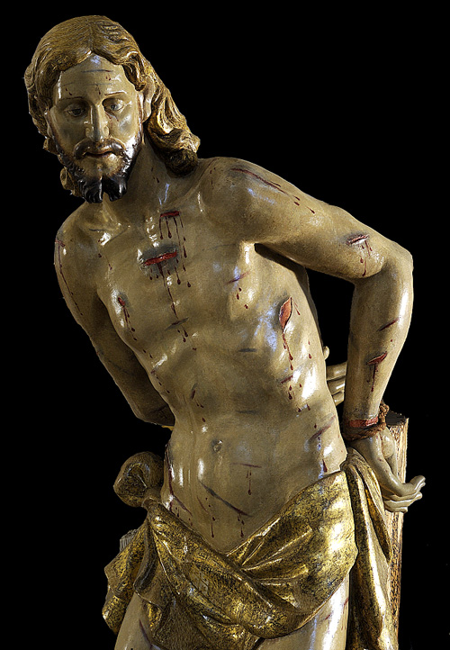 Cristo alla colonna, legno policromo, fine sec. XVI, particolare